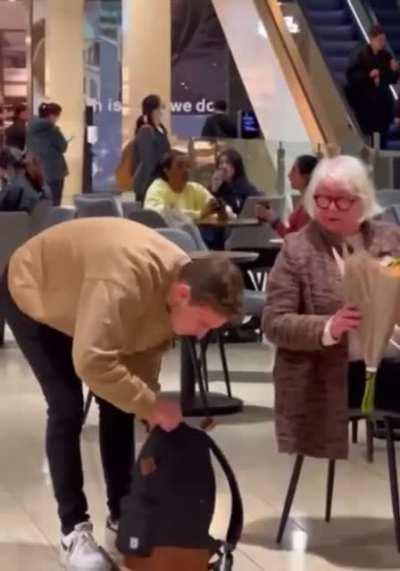 Making an elderly woman’s day