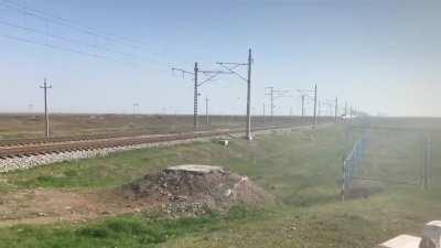 The Talgo 250 of Afrosiyob high speed rail service of Uzbekistan (Tashkent–Samarkand HSR line)