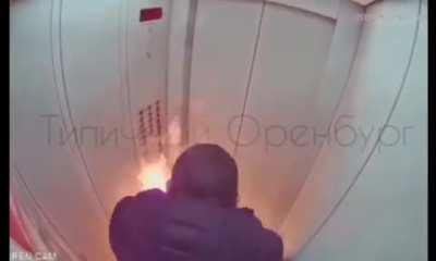 Guy checking if alcohol is flammable