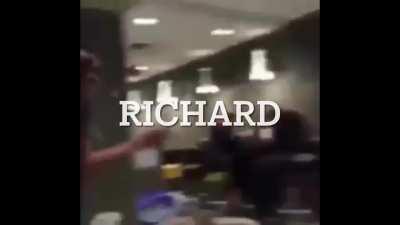 Richard, Kit and Emilia when they see each other at the next Marvel comic con