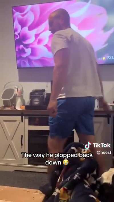 Was falling down before he even sat