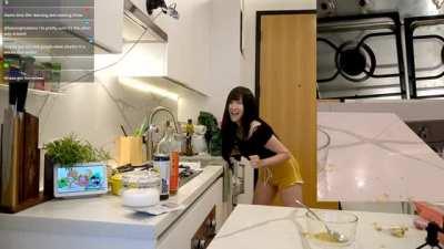 Aria dancing in short-shorts