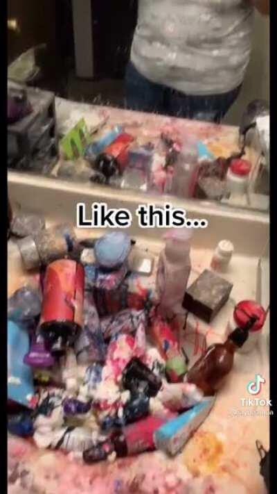 Kids destroy makeup artists entire inventory on NYE