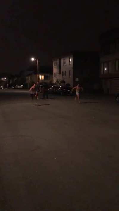 WCGW Two best friends having a friendly race in their underwear