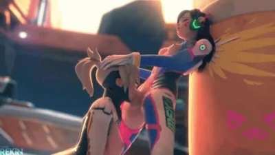 Mercy helping Dva (Rekin3D)