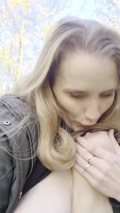 Best way to lick your nipples is doing it in public