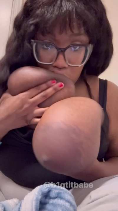Sucking on my tits like they’re a dick ;3