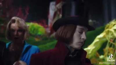 He sure is at the chocolate factory