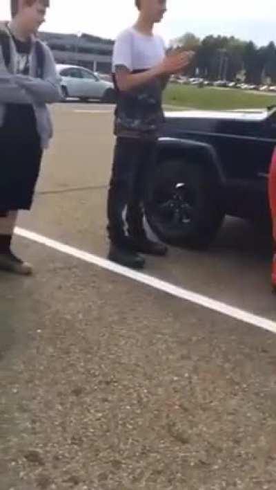 To hide in the car after saying the n word