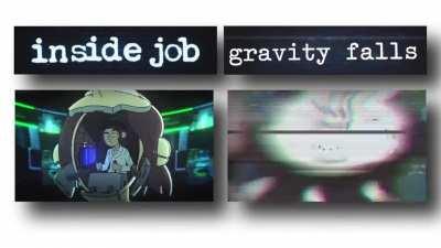 Gravity Falls & Inside Job Intro Side by Side