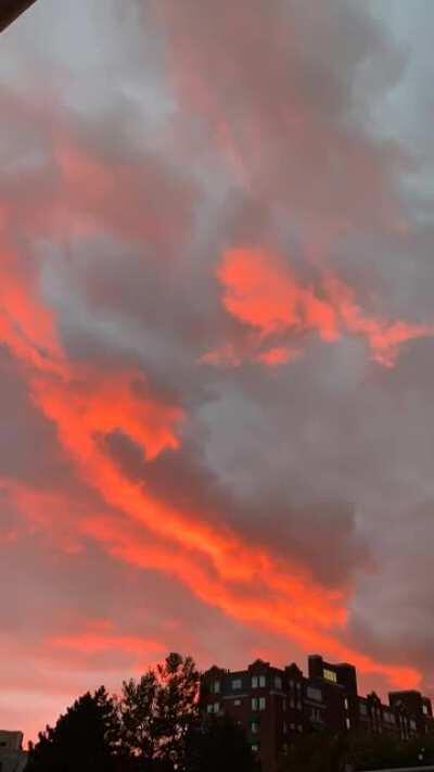 Burning sunset this evening