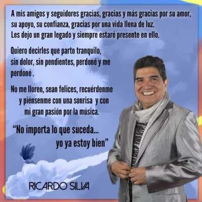 Murió por COVID el cantante de nuestra infancia. Ricardo Silva