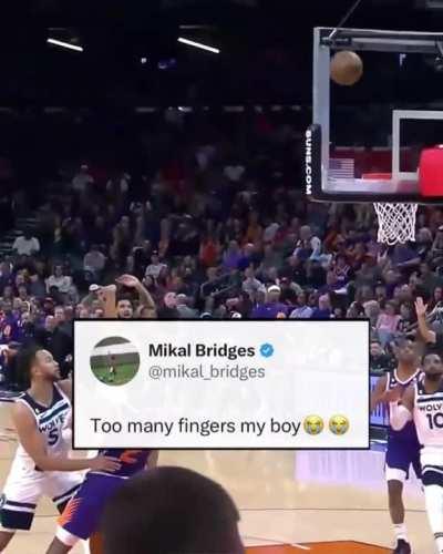 [Highlight] KAT tries to imitate Mikal Bridges’ celebration, Mikal reacts on twitter