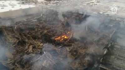 The shopping center in Moscow after fire.