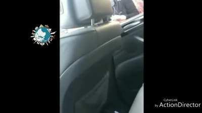 Spoiled brat grabs cop's hair and learns about how the world works