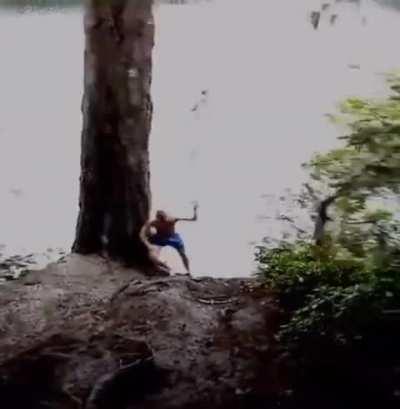 rope swing gone wrong.