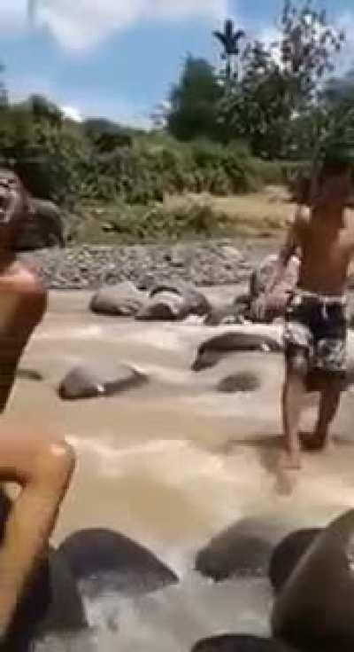 Crab fishing with worms.