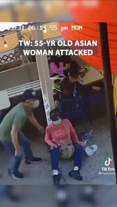 55 year old asian woman gets punched in the face for no reason