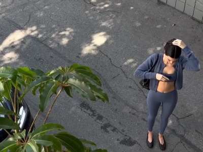 Kendall in gym wear in streets - IG October 2025