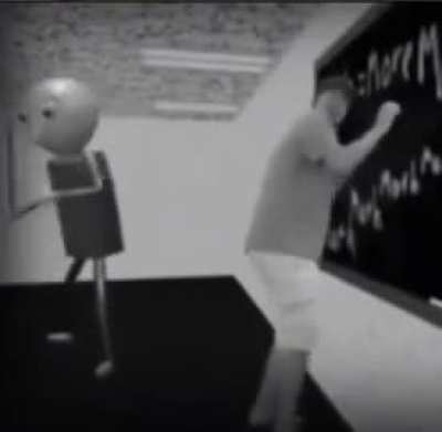 how it feels when baldi is chasing you and you run into a notebook