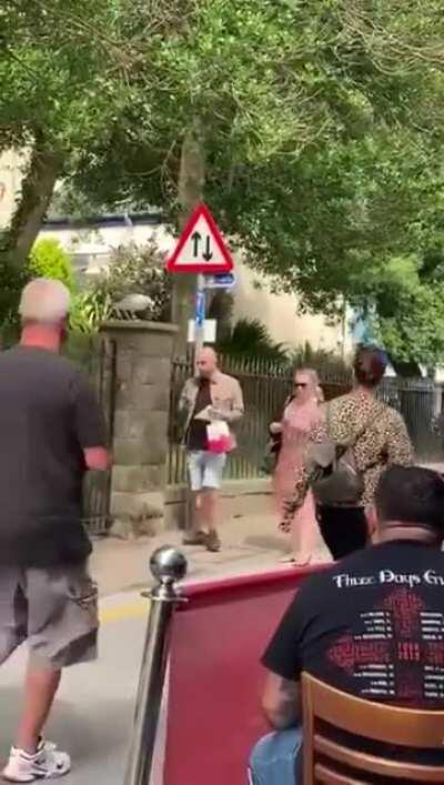 Professional food bombardier waits for his target.