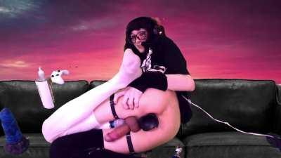 Cumming on black thigh highs is my favorite