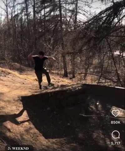HMFT after I parkour off a bike jump