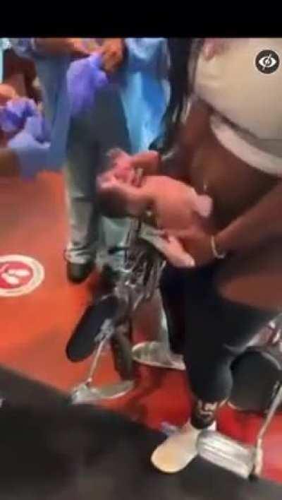 Woman has baby in the ER lobby
