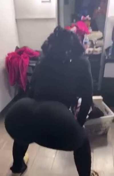 Hands on knees and shake it