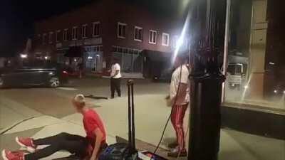 A 12 year old boy dancing suffered a concussion by a person who randomly punched him and fled the scene