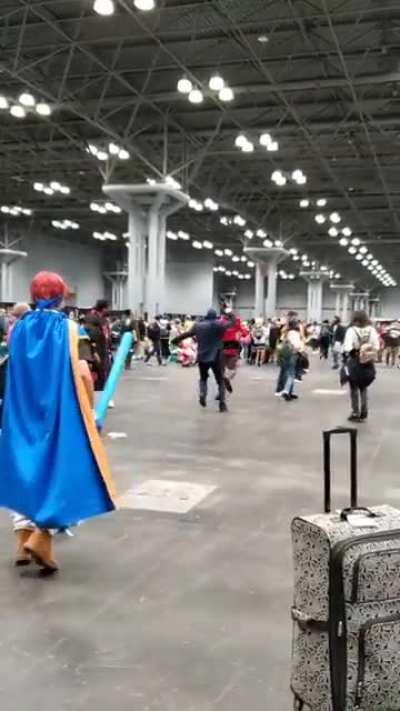 Spy at AnimeNYC 2021!!! (Me (BPStumpy) as RED Soldier and miguel_steals_plastic as BLU Spy)