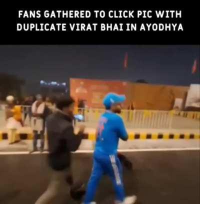 Fans gathered to click pic with duplicate Virat Kohli in Ayodhya