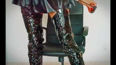 Boots Domme Fetish Leggings Skirt Porn GIF by agnetadama