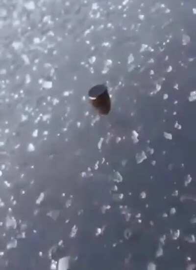 Shoot the ice, bullets spin! So cool.