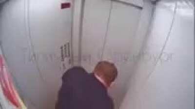 Drinking highly combustible moonshine and smoking in an elevator