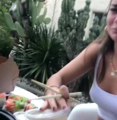 Happy tears & comfy in a white top