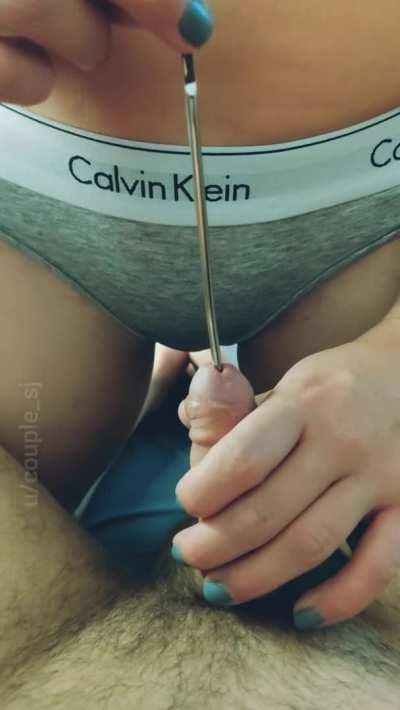 [M]y g[f] found a new hobby torturing my dick from the inside 🥵 [sound on]