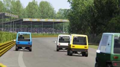 Finally won my first race! (I'm the blue car)