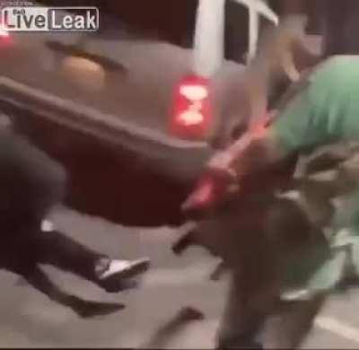 Protester gets run over badly in Portland.