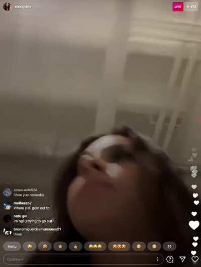Alexa giving an up-close and personal view during her IG Live