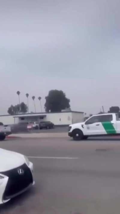 ICE and CBP circled Bursch Elementary School in a convoy of marked and unmarked vehicles to intimidate children, parents and staff in the majority Hispanic neighborhood of Baldwin Park, CA