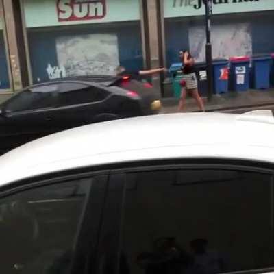 Ford Focus RS sends white knight flying