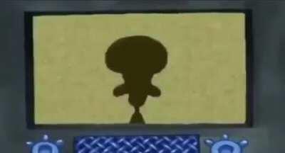 squidward sees the midnight channel for the first time...