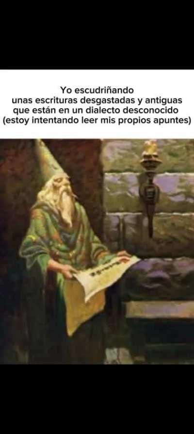 Cuando haces apuntes y te estas quedando dormido y al día siguiente los lees