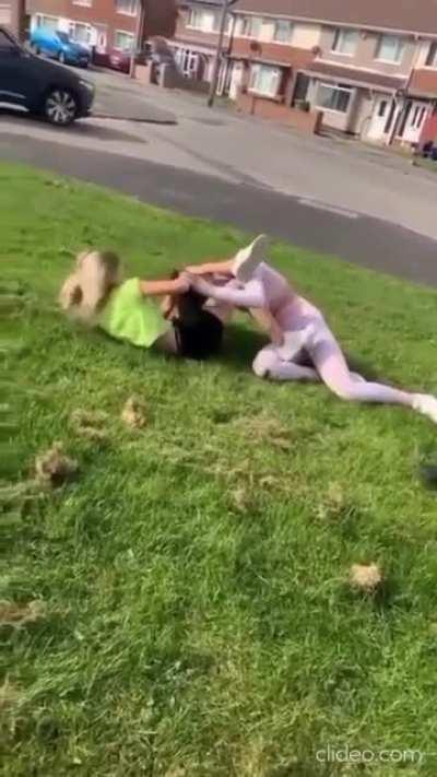 Skinny white girls fight. You can tell they really hate each other