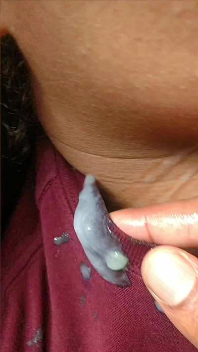 He left chunks of his chewable loads all over me. Still chewing btw