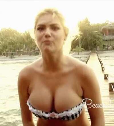 I'd love Kate Upton to go back and put on old bikinis to show off how big her milf tits are now. What outfit would you like to see her try and squeeze those milf tits back into?