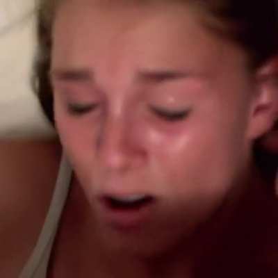 Hot blonde girls shows her real O-face