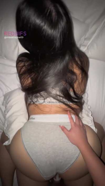 PAAG taking backshots wearing a matching Calvin Klein set