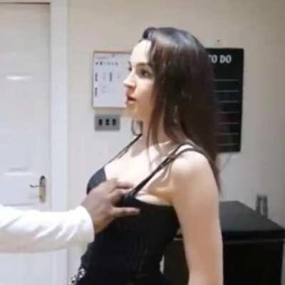 Dounja getting her boob grabbed and ass smacked